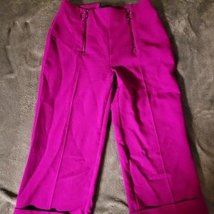 6XHP🔥11-30,12-17,1-12-23,7-28NWOT TOPSHOP PET DBLE ZIP W L TRS PNTS HT PNK SZ4